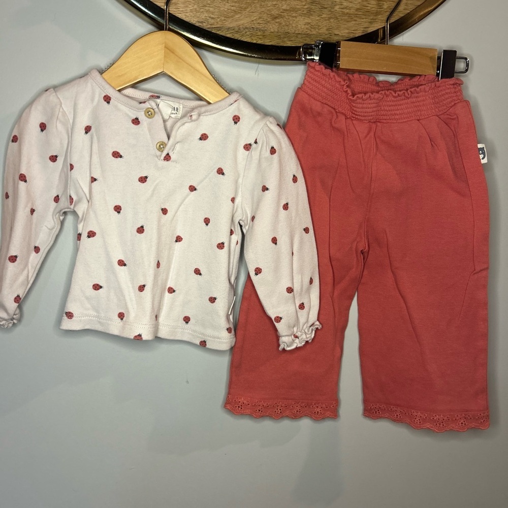 Adorable Ladybug Print Kids Matching Set